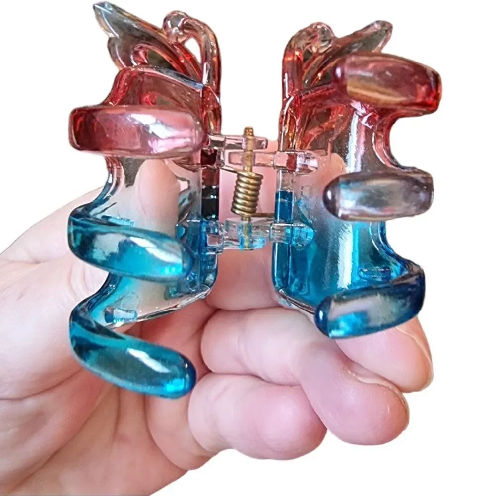 New OMBRE hair clip claw pink, rose,clear, turquoise #rt